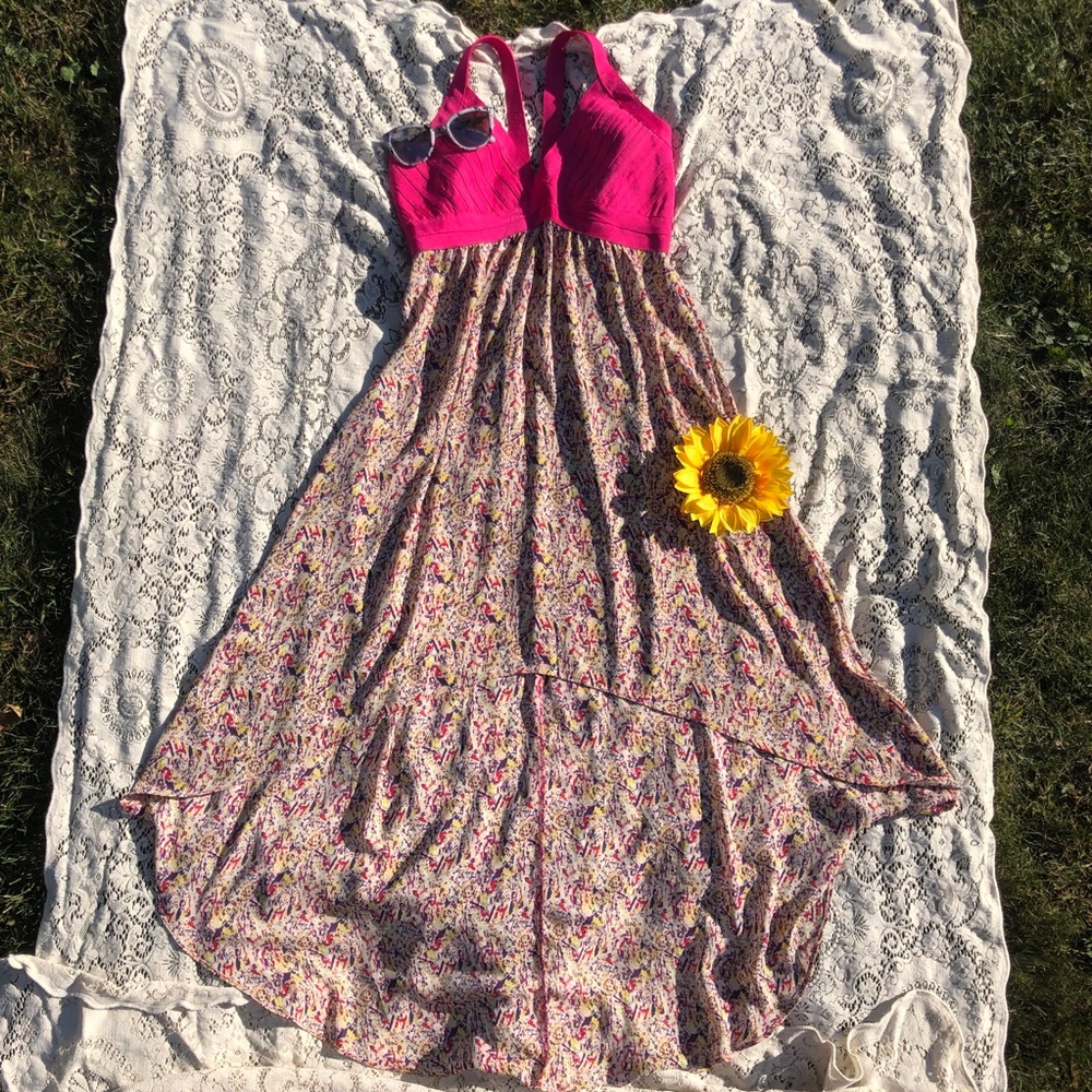 Abstract Bandage High-Low Dress